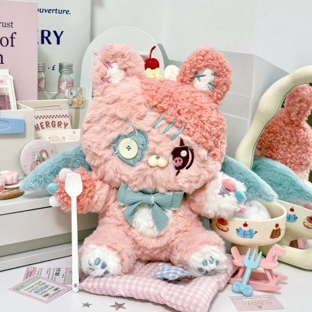 Cat Ball's original fantasy creature from Fantasy Island - Rabi, a cute plush fantasy rabbit toy, approximately 26cm sitting animal-shaped cotton plush doll ML20-01 Cat Ball's original fantasy creature from Fantasy Island - Rabi, a cute plush fantasy rabbit toy, approximately 26cm sitting animal-shaped cotton plush doll ML20-01